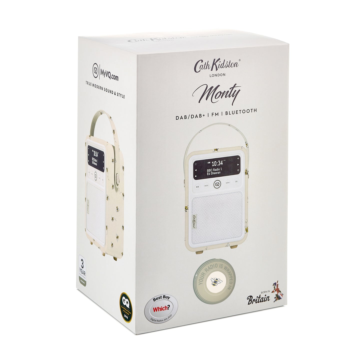 5060706036579 VQ VQ Monty DAB/DAB+ Digital Radio and Bluetooth Speaker Cath Kidston Bees VQMONTYCKBEE Brambles Cookshop 7