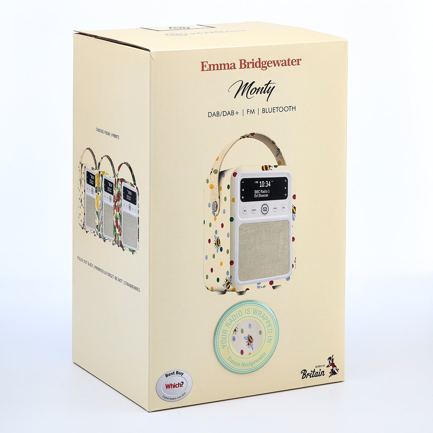 5051876283481 VQ VQ Monty DAB Radio Emma Bridgewater Polka Bee VQMONTYEBPDB Brambles Cookshop 6