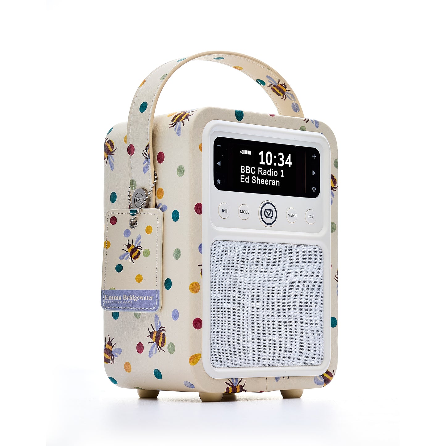 5051876283481 VQ VQ Monty DAB Radio Emma Bridgewater Polka Bee VQMONTYEBPDB Brambles Cookshop 1
