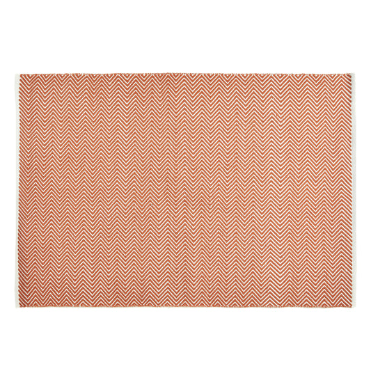 5026134603547 PT603547 Hug Rug Woven Herringbone Rug Rust 080x150cm