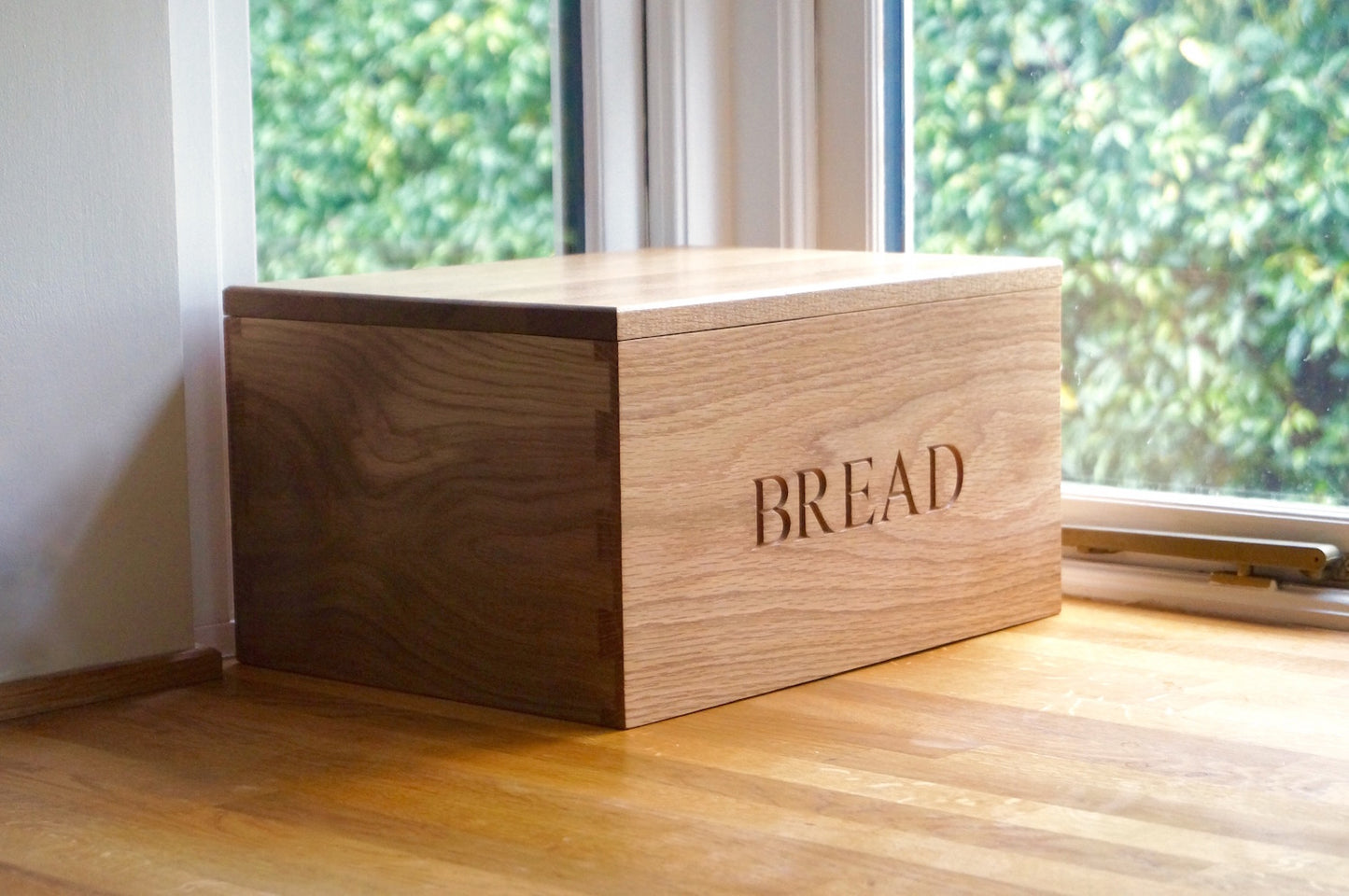 Engraved Wooden Bread Bin with Bread Board by Make Me Something Special