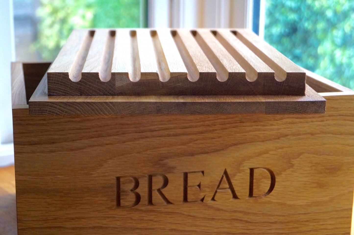 Engraved Wooden Bread Bin with Bread Board by Make Me Something Special