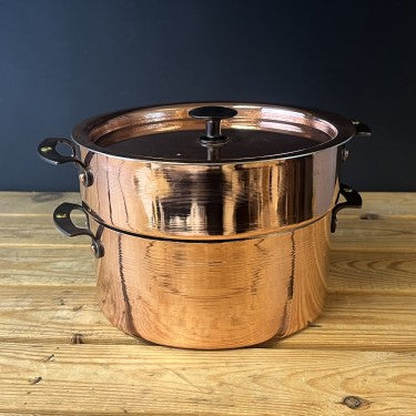 Netherton Foundry Compact copper steamer: 9” (23cm) copper stockpot and steamer basket NFS-422
