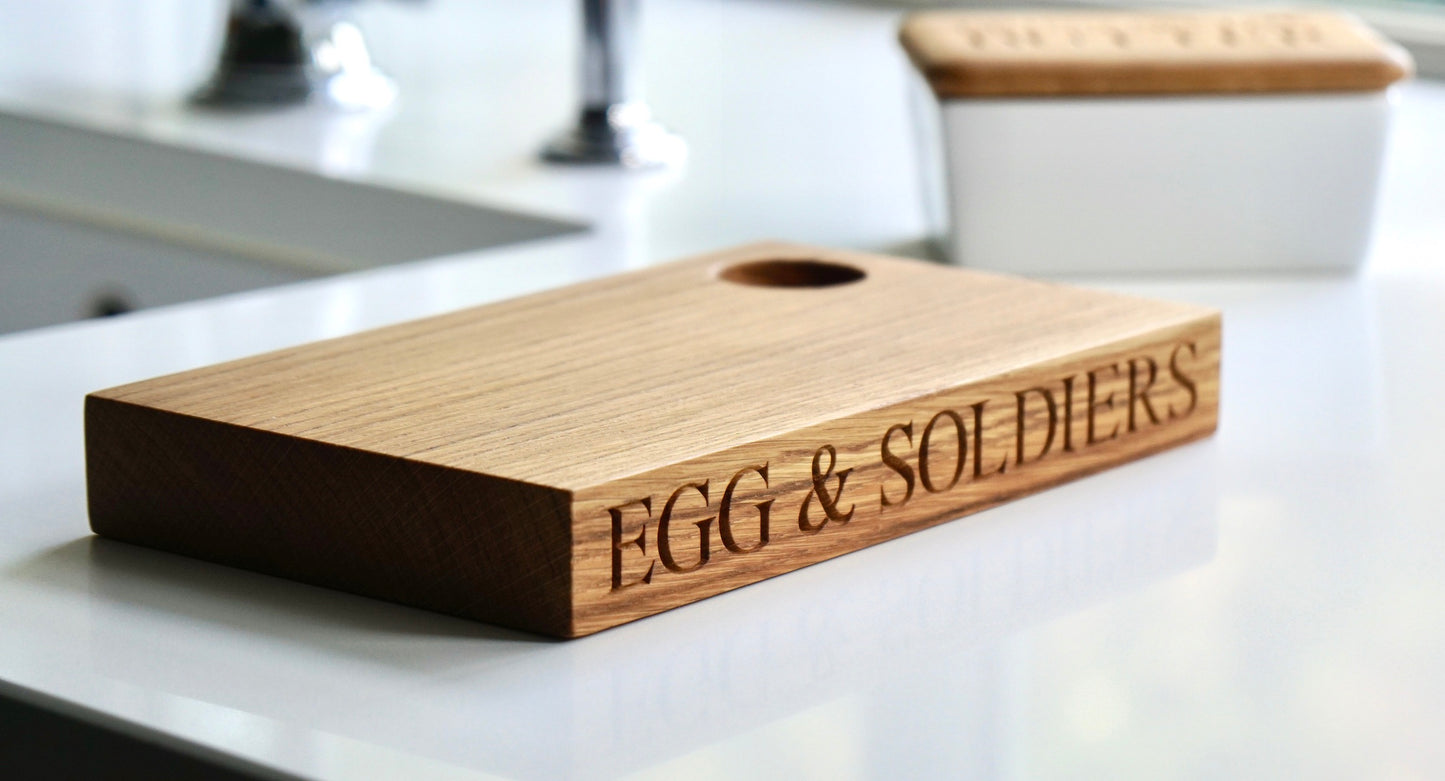 Personalised Oak Egg & Soldiers Board by Make Me Something Special (1 Egg)