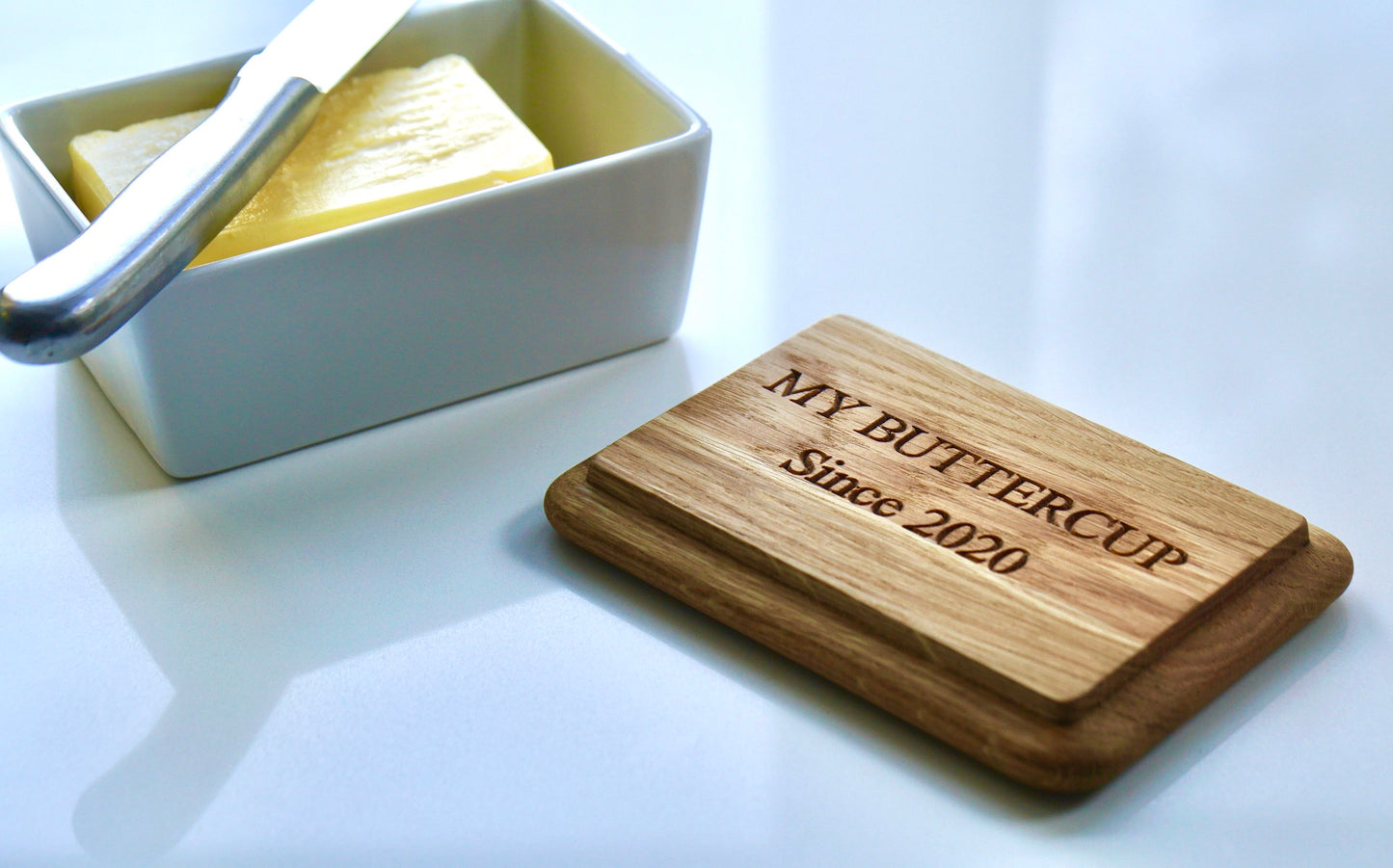 Personalised Oak Butter Dish by Make Me Something Special