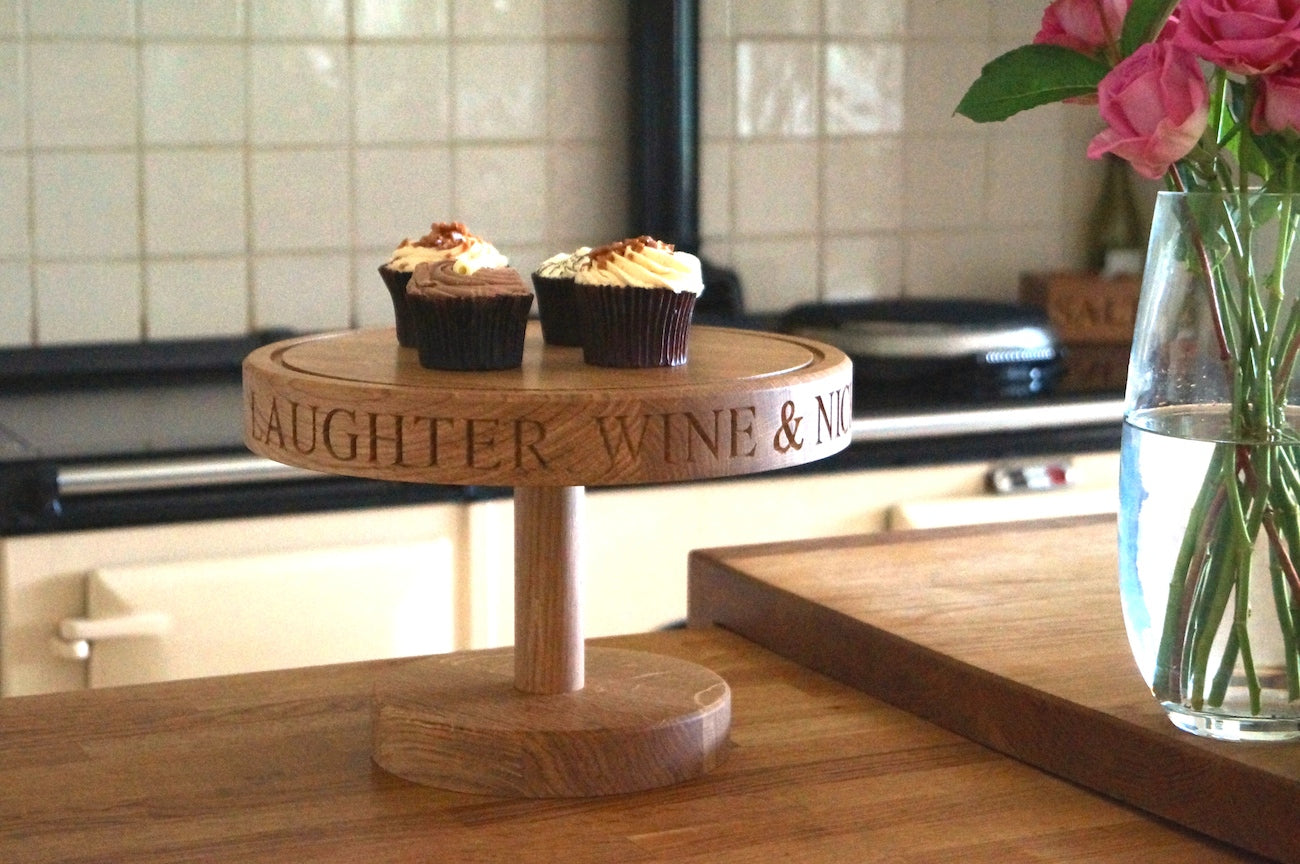 Personalised Wooden Cake Stand Dome by Make Me Something Special (With Stand)