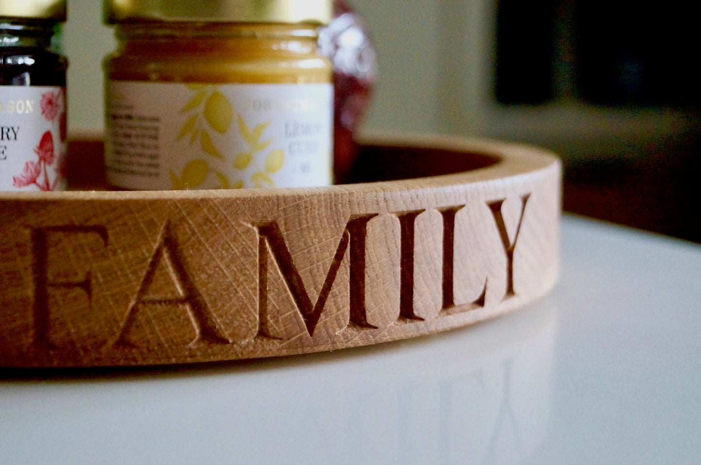 Personalised Round Wooden Tray by Make Me Something Special