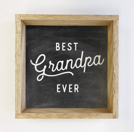 Hangout Home Best Grandpa Ever - Wood Sign For Fathers Day / Grandparent