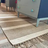 Reteela Living Room Rug Beige with Natural Striped 70 x 200 Design