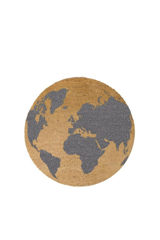 Artsy Mats Grey Globe Circle Doormat 70cm Diameter 8438678567044