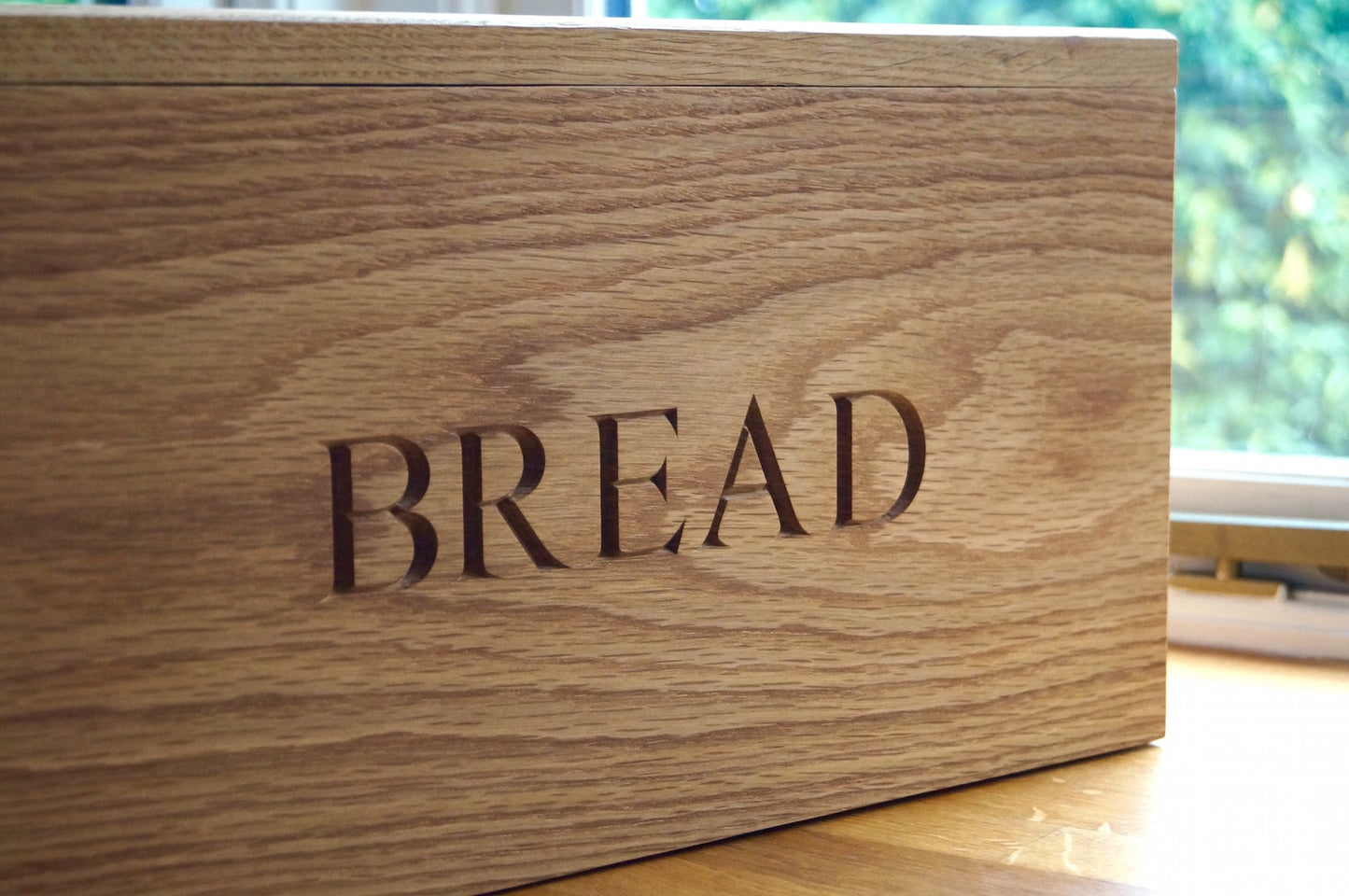 Engraved Wooden Bread Bin with Bread Board by Make Me Something Special