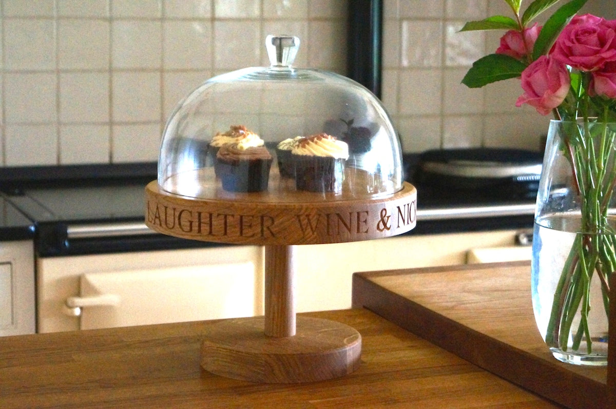 Personalised Wooden Cake Stand Dome by Make Me Something Special (No Stand)