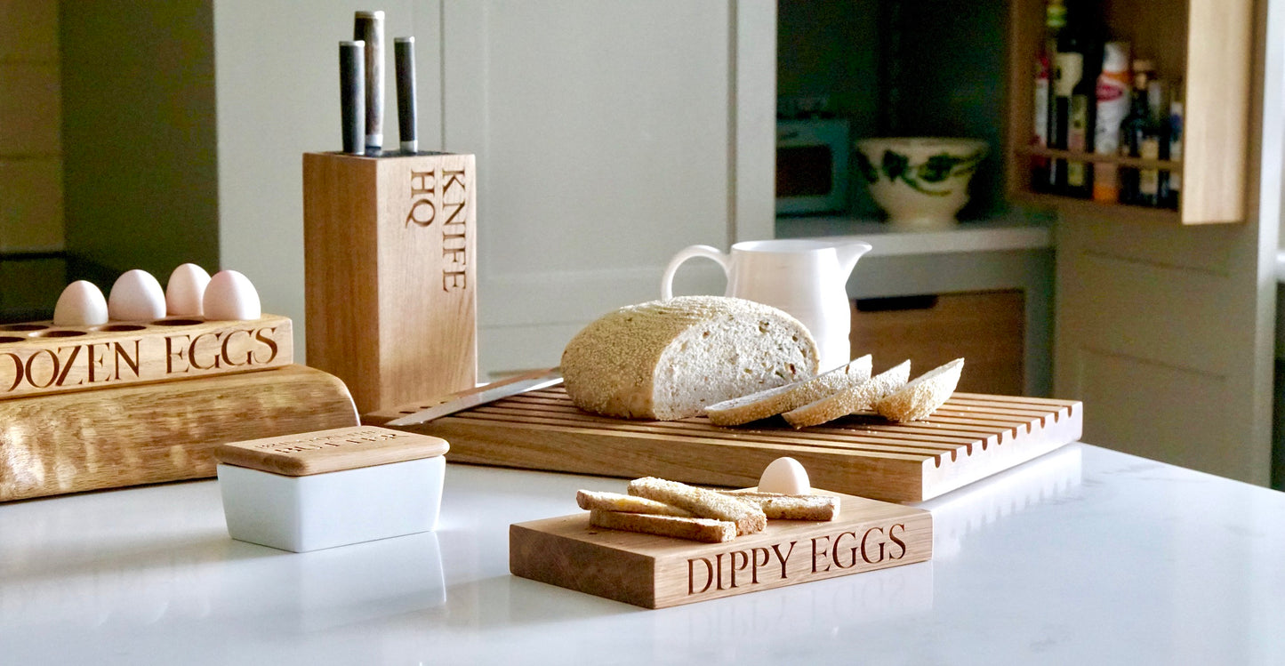 Personalised Oak Knife Holder by Make Me Something Special