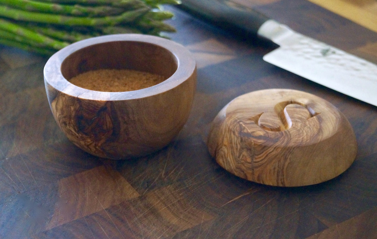Olive Wood Bowl with Lid by Make Me Something Special