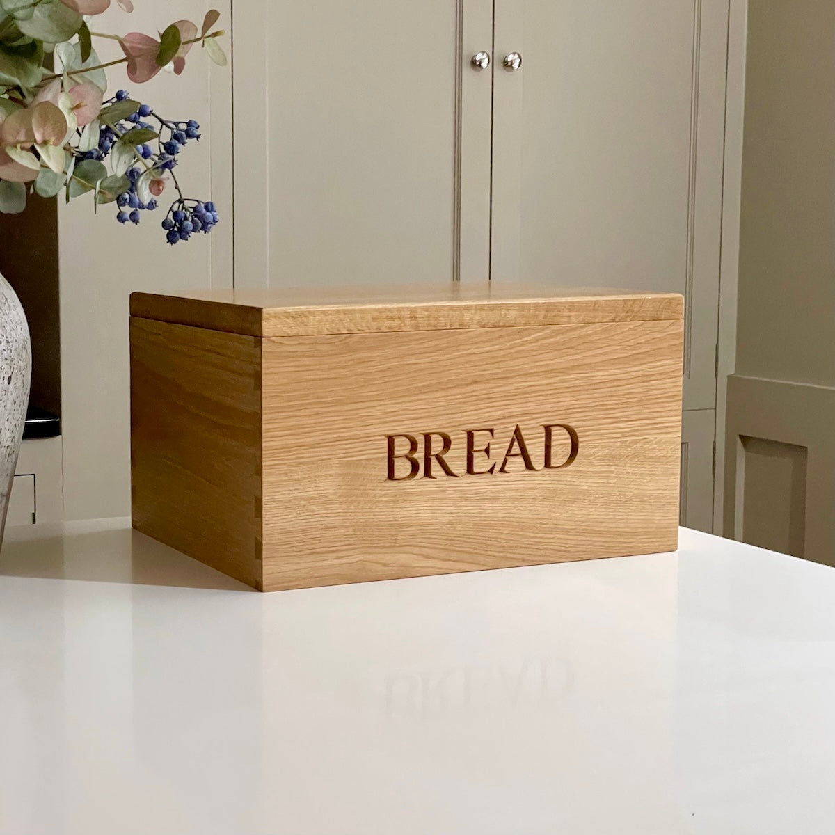 Engraved Wooden Bread Bin with Bread Board by Make Me Something Special