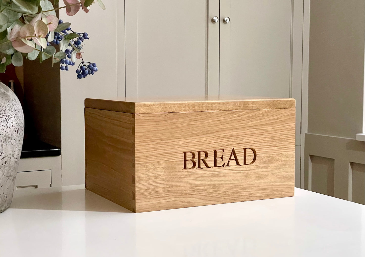 Engraved Wooden Bread Bin with Bread Board by Make Me Something Special