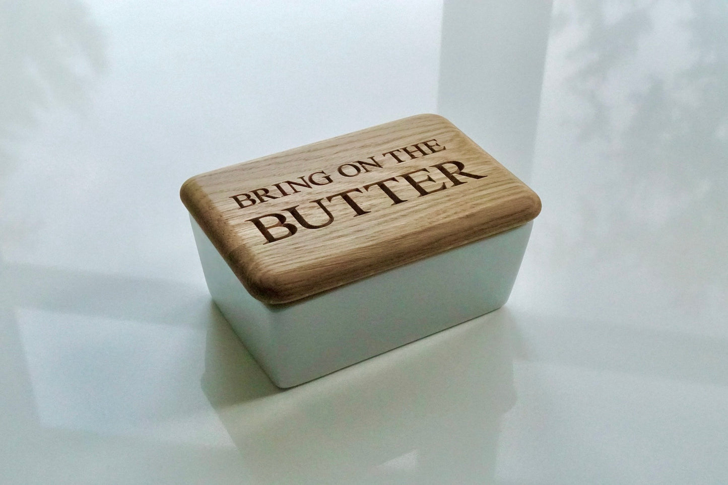 Personalised Oak Butter Dish by Make Me Something Special