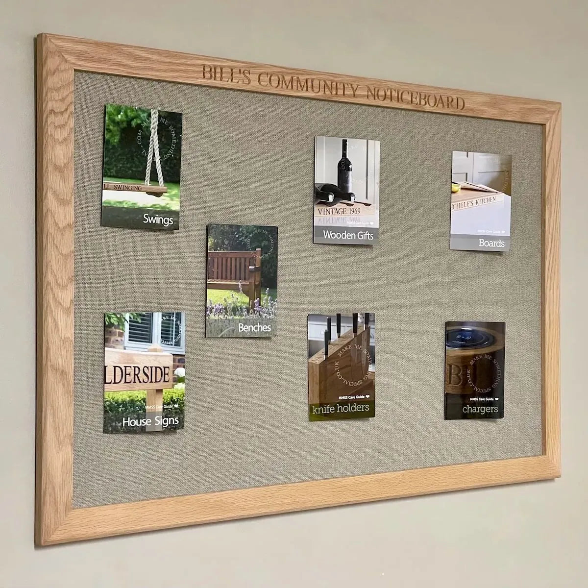 Personalised Oak Fabric Pin Board by Make Me Something Special