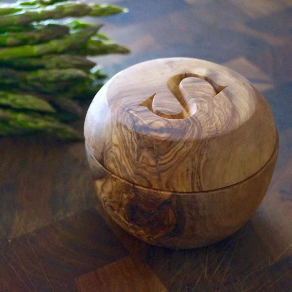Olive Wood Bowl with Lid by Make Me Something Special