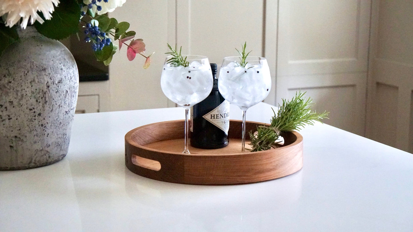 Personalised Round Oak Butlers Tray by Make Me Something Special