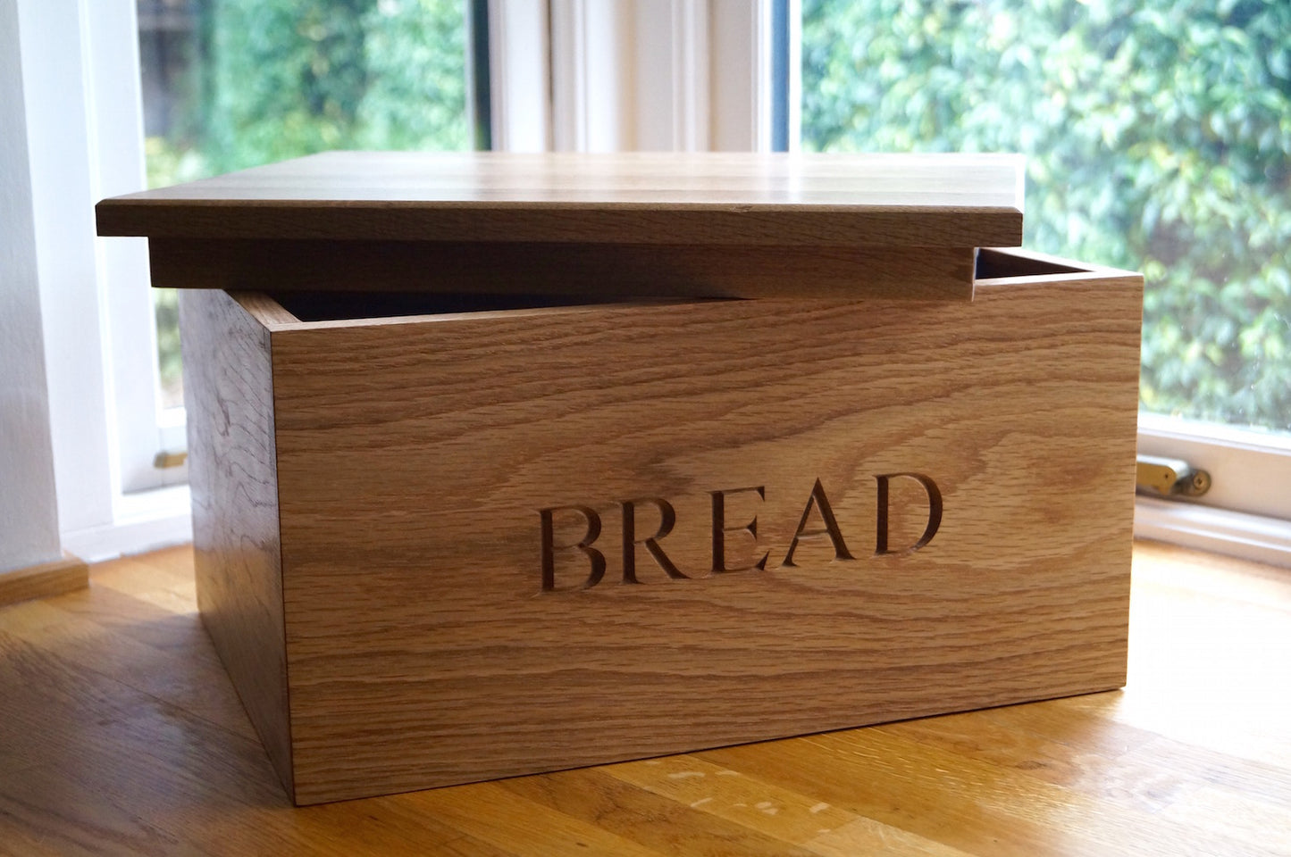 Engraved Wooden Bread Bin with Bread Board by Make Me Something Special