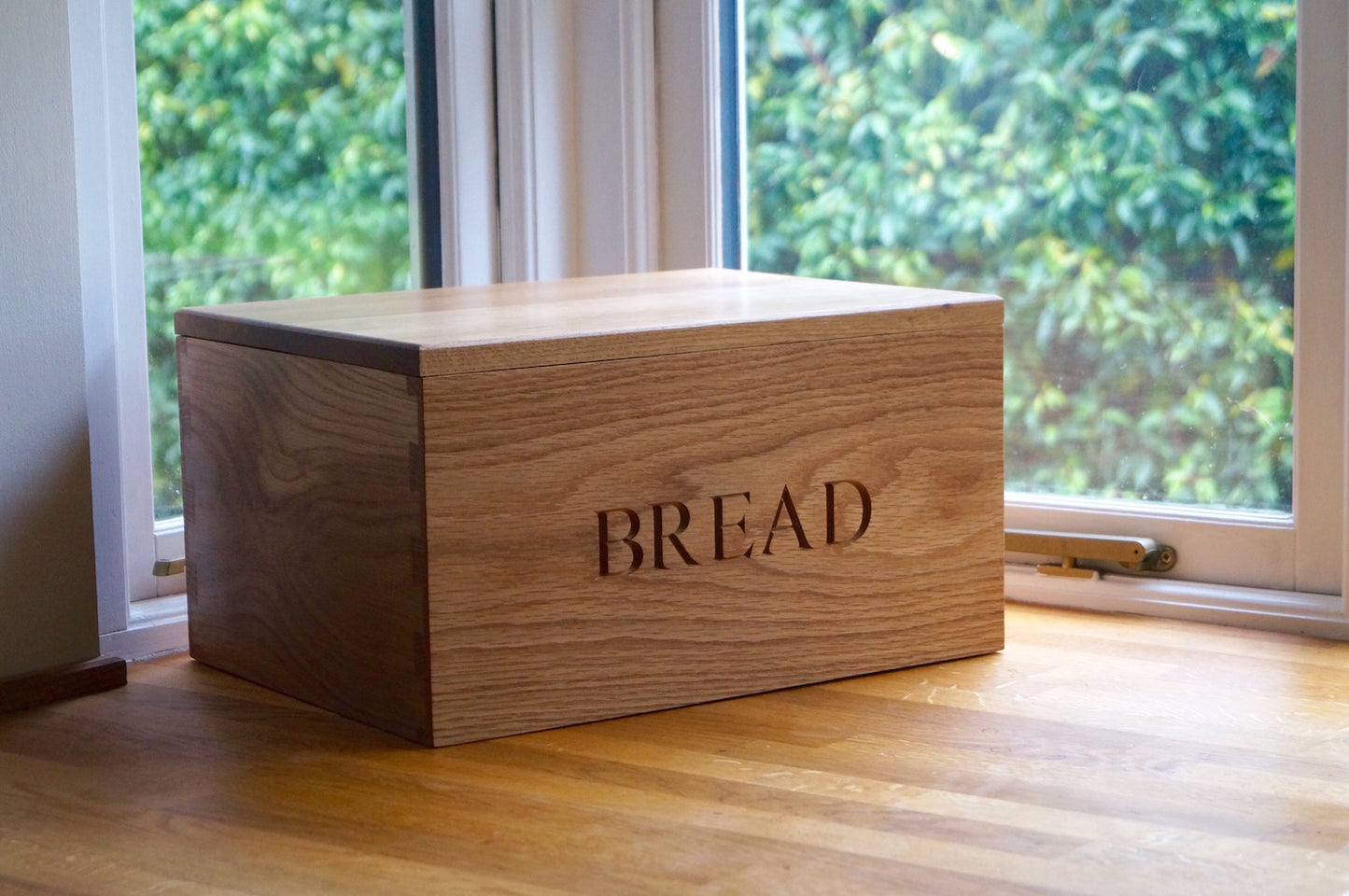 Engraved Wooden Bread Bin with Bread Board by Make Me Something Special