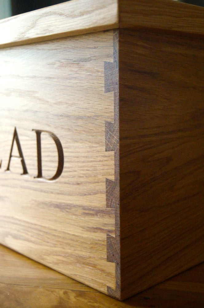 Engraved Wooden Bread Bin by Make Me Something Special