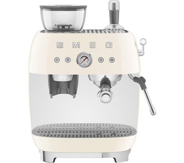 8017709329952 SMEG EGF03 Espresso Coffee Machine with Grinder in Cream EGF03CRUK Brambles Cookshop 1