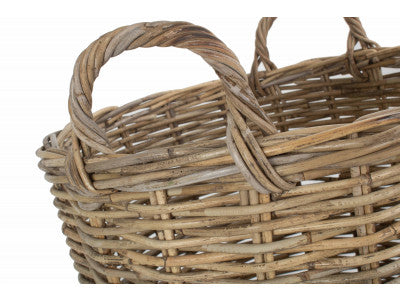 5060428556928 Medium Tall Round Fireside Grey Rattan Log Basket RA010/1 Brambles Cookshop 4