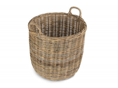 5060428556935 Large Tall Round Fireside Grey Rattan Log Basket RA010/2 Brambles Cookshop 2