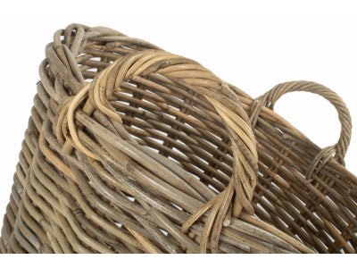 5060428556812 Round Grey Rattan Log Basket RA004 Brambles Cookshop 4