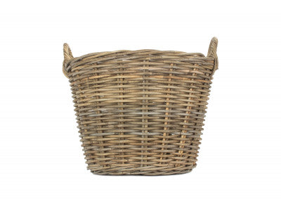 5060428556812 Round Grey Rattan Log Basket RA004 Brambles Cookshop 3