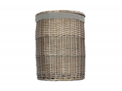 5056341806165 Large Antique Wash Round Laundry Basket With Grey Sage Lining H035GRY/2 Brambles Cookshop 3