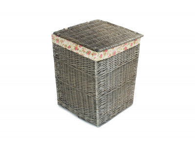 5060248647608 Large Square Laundry Basket With Garden Rose Lining H022R/2 Brambles Cookshop 2