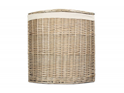 5060248645178 Large Antique Wash Corner Laundry Basket With White Lining H034W/2 Brambles Cookshop 4