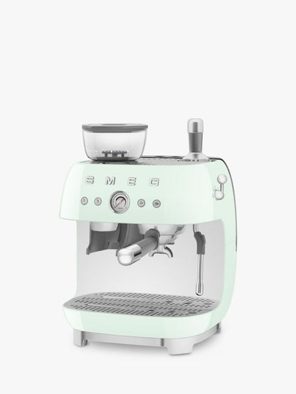 8017709329983 SMEG EGF03 Espresso Coffee Machine with Grinder in Pastel Green EGF03PGUK Brambles Cookshop 4