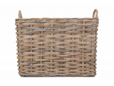 5060428556904 Large Rectangular Grey Rattan Hallway Log Basket RA009/2 Brambles Cookshop 3