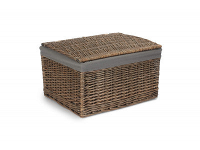 5056341805632 Extra Large Antique Wash Storage Hamper With Grey Sage Lining EH127GRY Brambles Cookshop 1