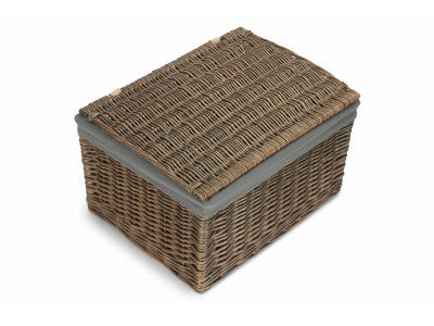 5056341805632 Extra Large Antique Wash Storage Hamper With Grey Sage Lining EH127GRY Brambles Cookshop 2