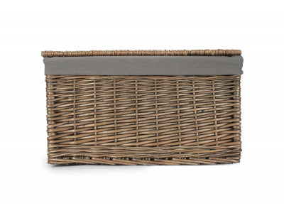 5056341805632 Extra Large Antique Wash Storage Hamper With Grey Sage Lining EH127GRY Brambles Cookshop 3