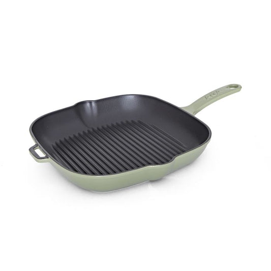 W4035 AGA Cast Iron square grill pan olivine with black interior