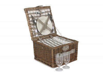 5060428555112 2 Person Grey Checked Chiller Hamper FH086 Brambles Cookshop 1