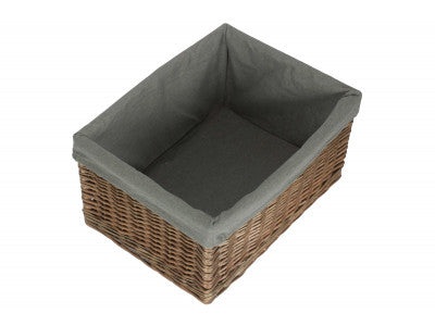 5056341807148 Extra Large Antique Wash Storage Basket With Grey Sage Lining ST019GRY/4 Brambles Cookshop 2