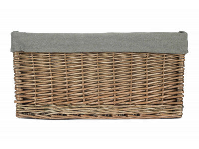 5056341807148 Extra Large Antique Wash Storage Basket With Grey Sage Lining ST019GRY/4 Brambles Cookshop 3