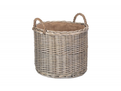 5056341800262 Large Round Straight-Sided Wicker Log / Storage Basket ST066 Brambles Cookshop 1