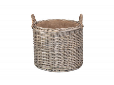 5056341800262 Large Round Straight-Sided Wicker Log / Storage Basket ST066 Brambles Cookshop 2