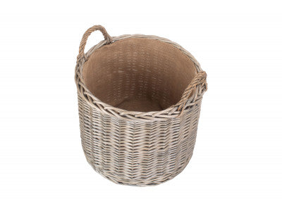 5056341800262 Large Round Straight-Sided Wicker Log / Storage Basket ST066 Brambles Cookshop 3