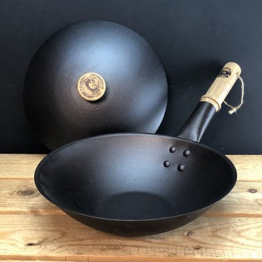 Netherton Foundry 11" (28cm) Spun iron small wok with lid 5413346247063 NFS-321