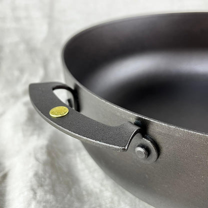 NFS-496 Netherton Foundry 7" sauteuse prospector pan spun iron, double handled & oven safe