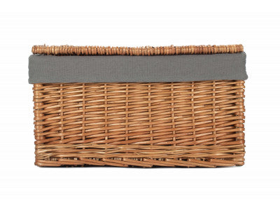 5056341805663 Large Double Steamed Storage Hamper With Grey Sage Lining EH129GRY Brambles Cookshop 3